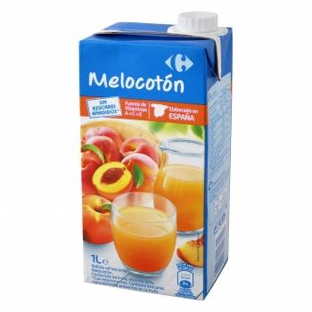 Bebida de fruta melocotón Carrefour Classic´ sin azúcar añadido brik 1 l.