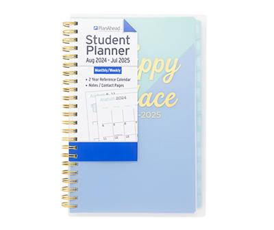 "Happy Place" Monthly/Weekly Aug 2024 - July 2025 Academic Planner, (5.5" x 8")