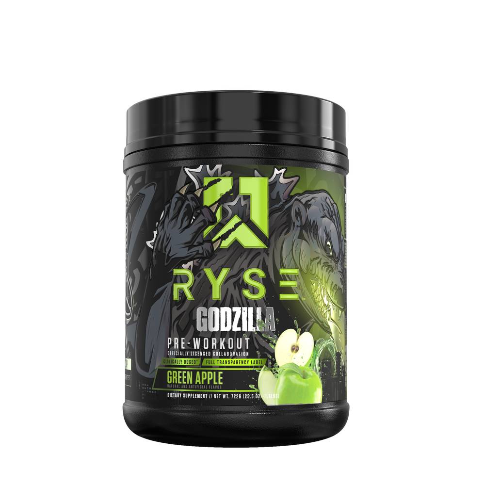 Ryse Godzilla Pre Workout (25.5 oz) (green apple)