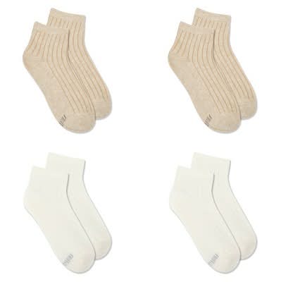 Fruit of the Loom Cotton Comfort Ankle Socks, Women, 4-10, Neutral (4 ct)