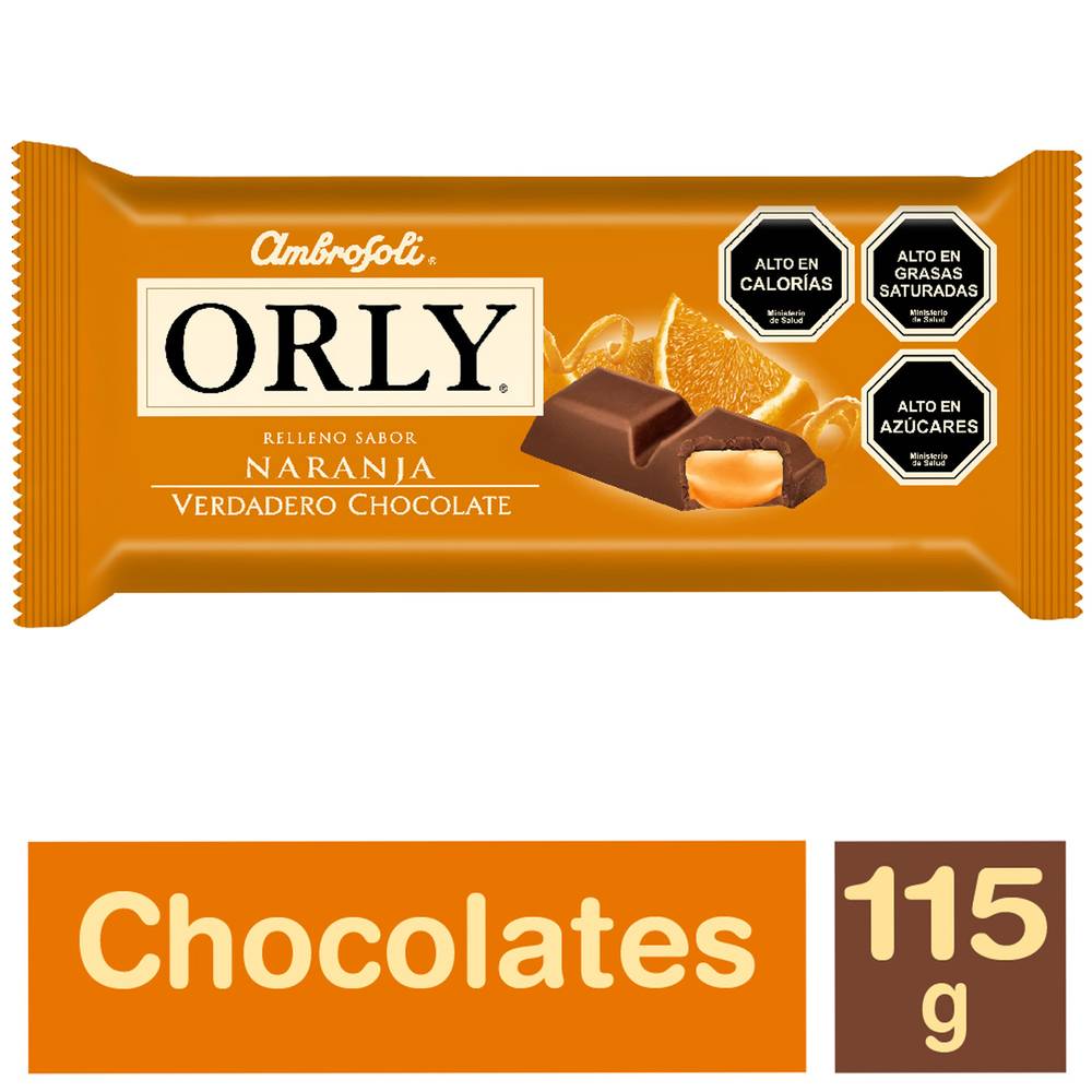 Ambrosoli chocolate orly naranja (barra 115 g)