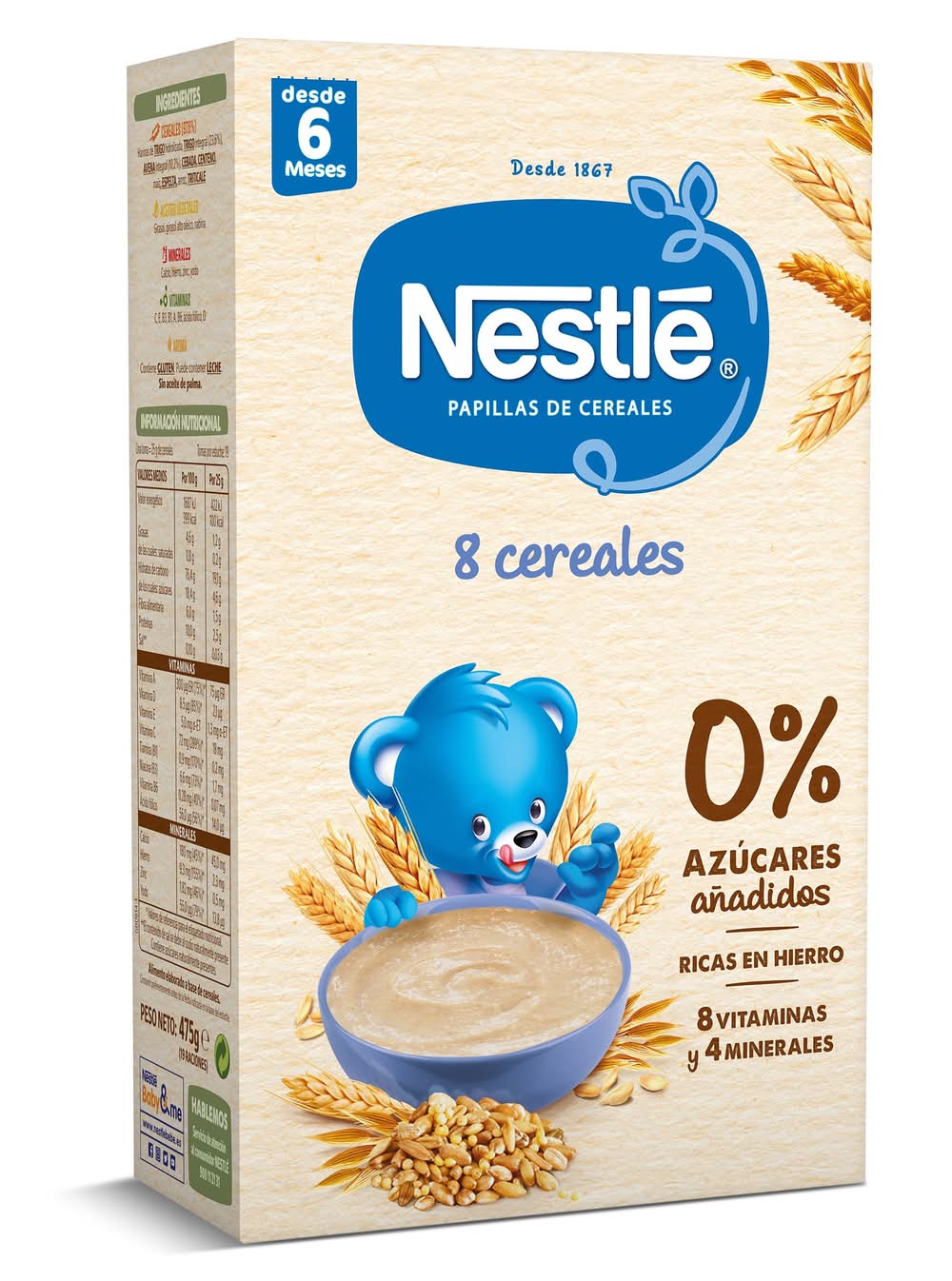 Papilla De 8 Cereales Nestlé Caja 475 G