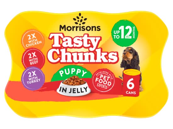 Morrisons Tasty Chunks in Jelly Up To 12 Months Puppy (6 pack)