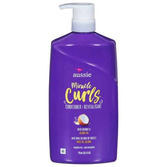 Aussie Miracle Curls With Coconut Oil, Paraben Free Conditioner (26.2 oz)