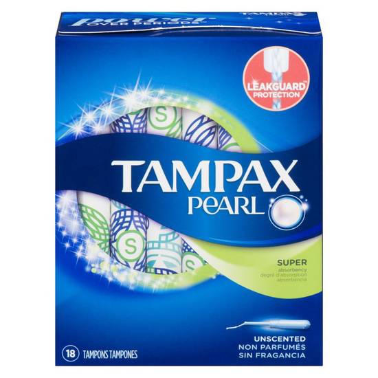 Tampax Pearl Plastic Tampons, Super (18 ea)
