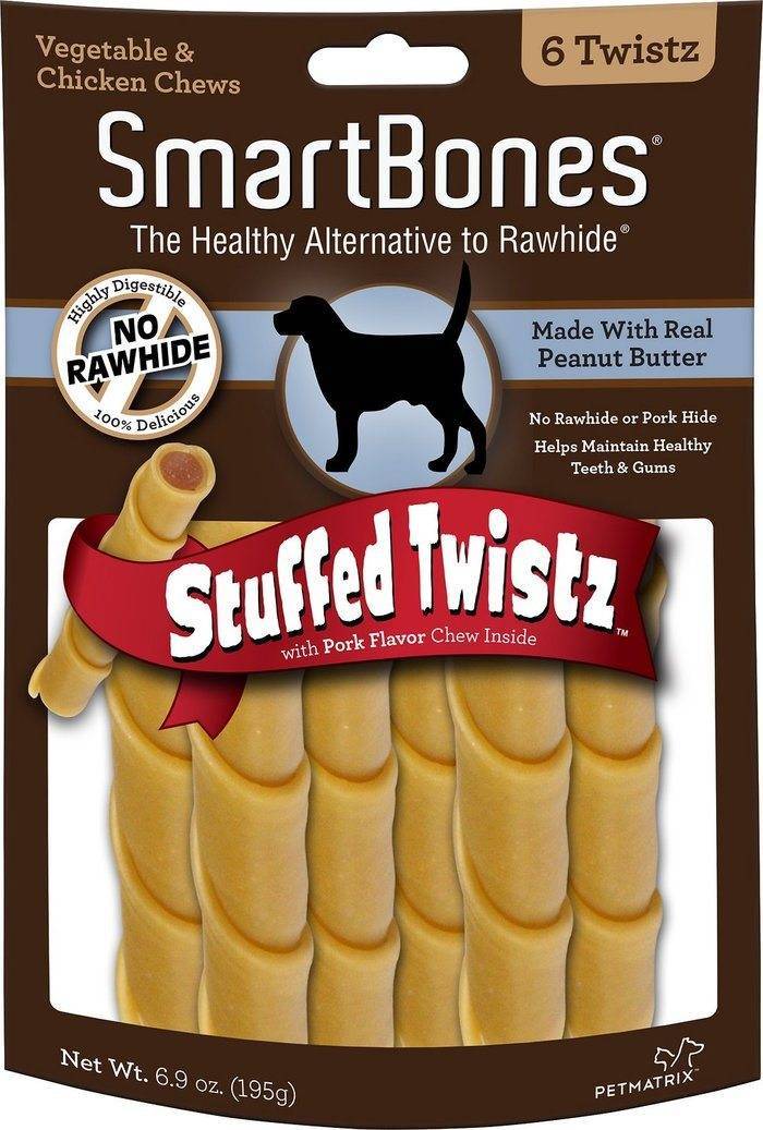 Smartbones Stuffed Peanut Butter Twistz Dog Chews (6ct)