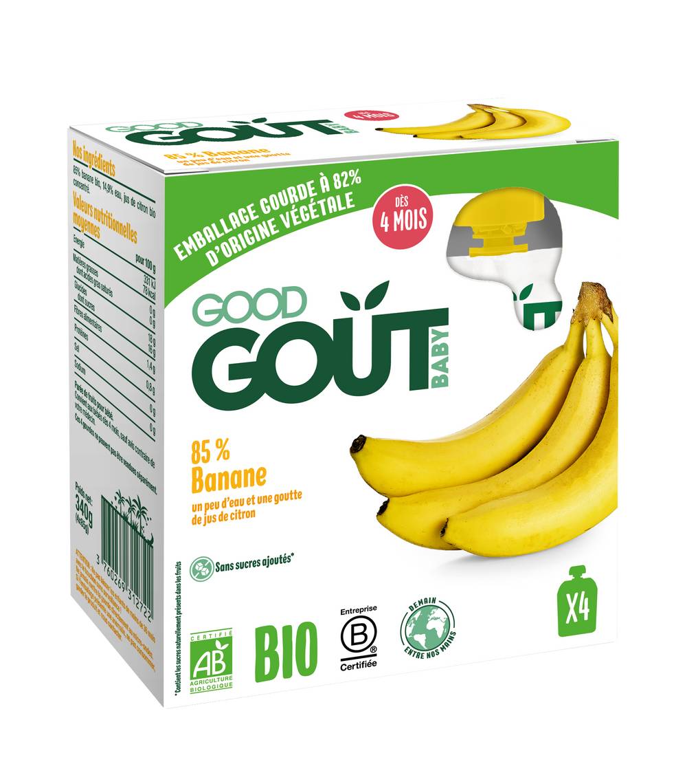 Good Goût - Gourde banane bio dès 4 mois (340g)