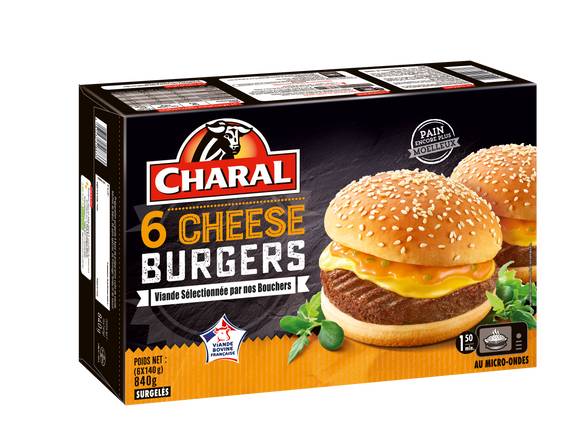 Charal - Cheeseburger 6 x 140 g vbf surgelé