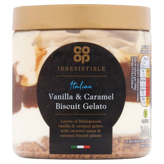 Co-Op Irresistible Italian Vanilla & Caramel Biscuit Gelato 360g
