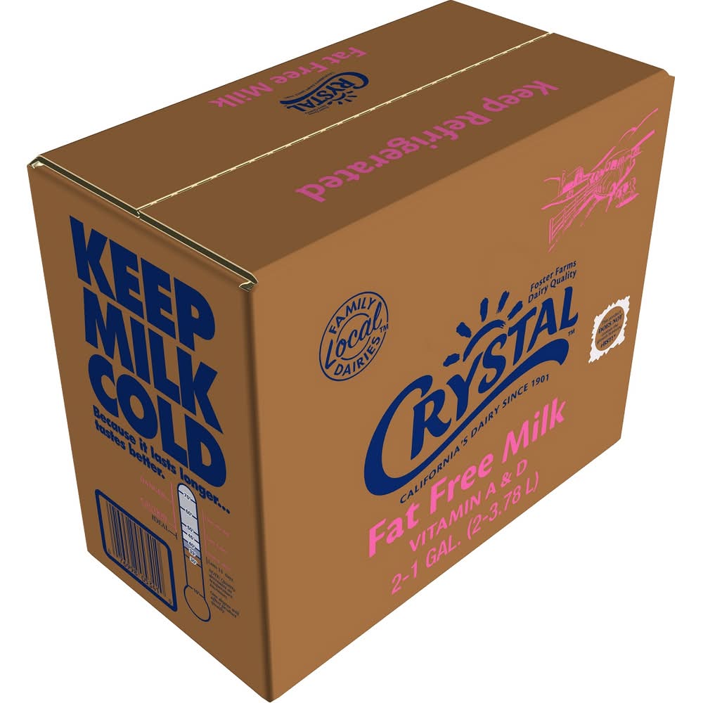 Crystal Creamery Fat Free Milk (2 gal, 2 ct)