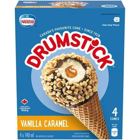 Drumstick Sundae Cones, Vanilla Caramel (4 x 140 ml)