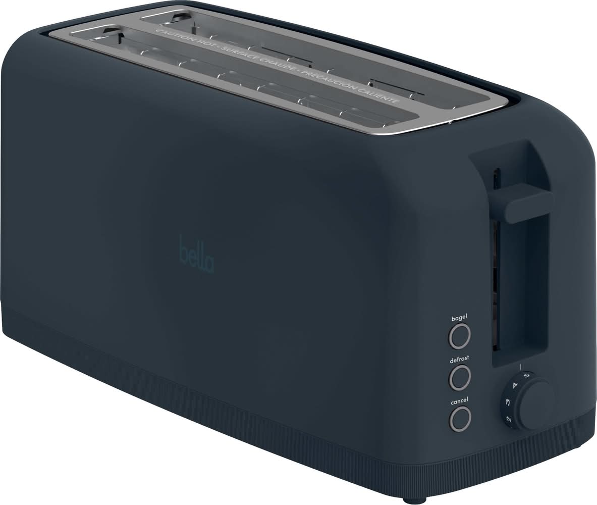 Bella - Fits-anywhere Kitchenware: 4-Slice Slim Toaster with Long Wide Slots - Slate