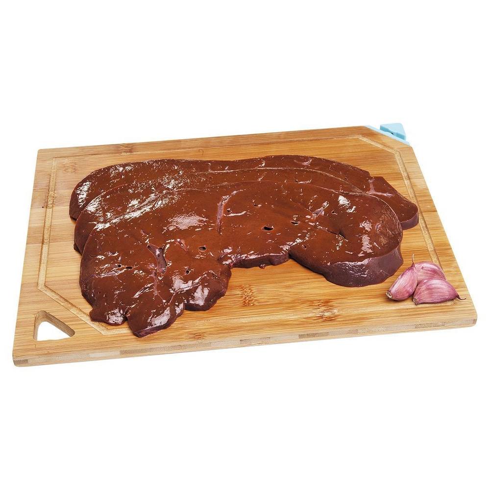 Fígado bovino em bifes (bandeja: 500 g aprox.)