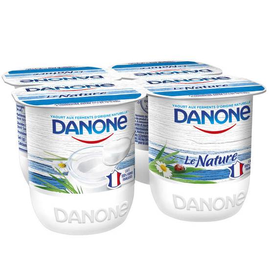 DANONE - Yaourt Nature  4 pots - 4x125g