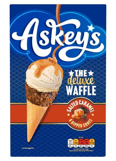Askey's Deluxe Waffle Dipped Cones (6 pack)