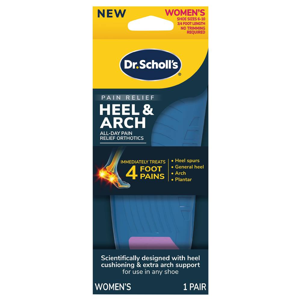 Dr. Scholl's Women's Heel & Arch Pain Relief Orthotics Size 6-10