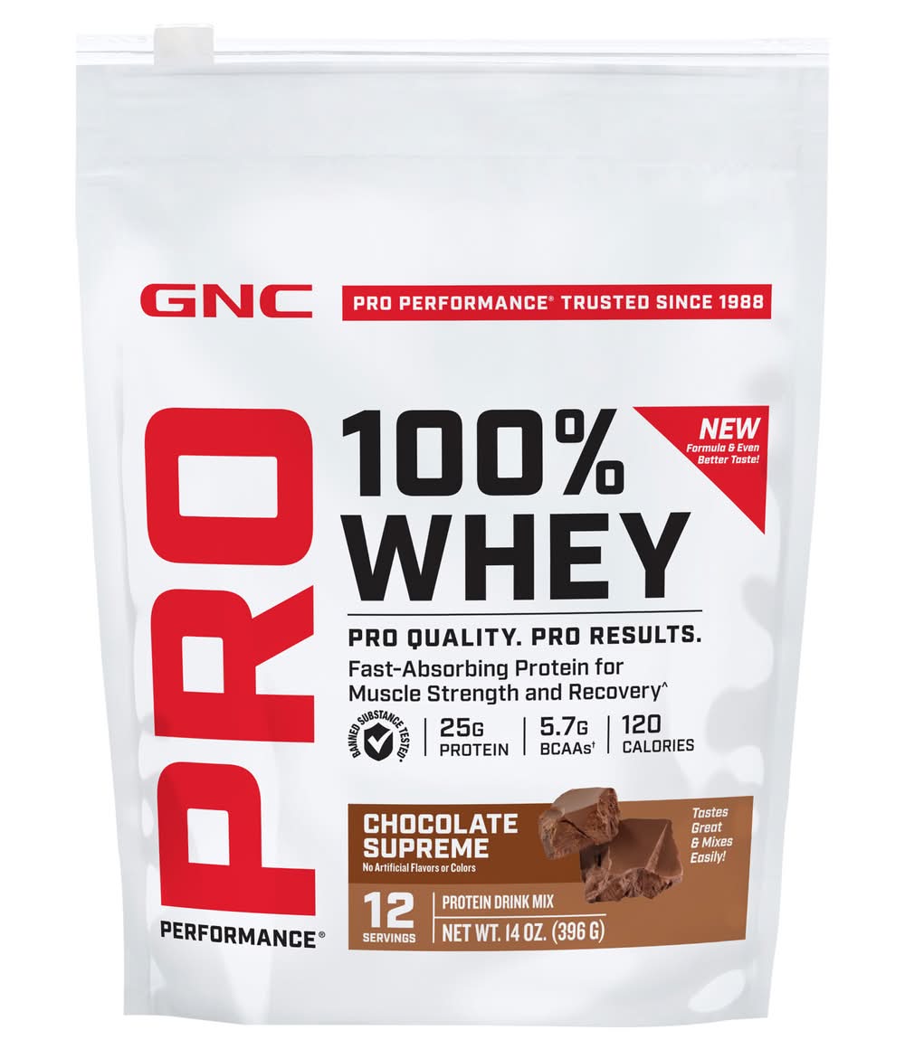 GNC Pro Performance 100% Whey, Chocolate Supreme (14 oz)