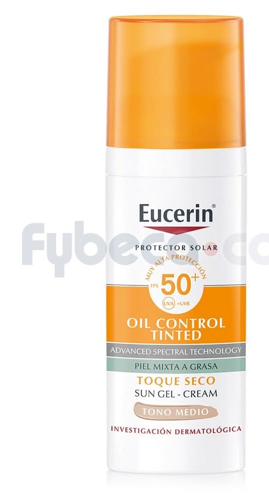 Eucerin Sun Toque Seco Tono Medio Piel Grasa 50Ml
