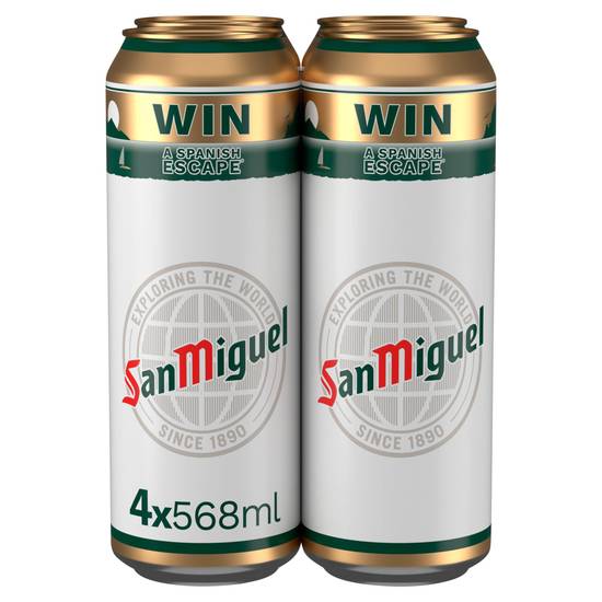 San Miguel Premium Lager Beer Cans 4x568ml
