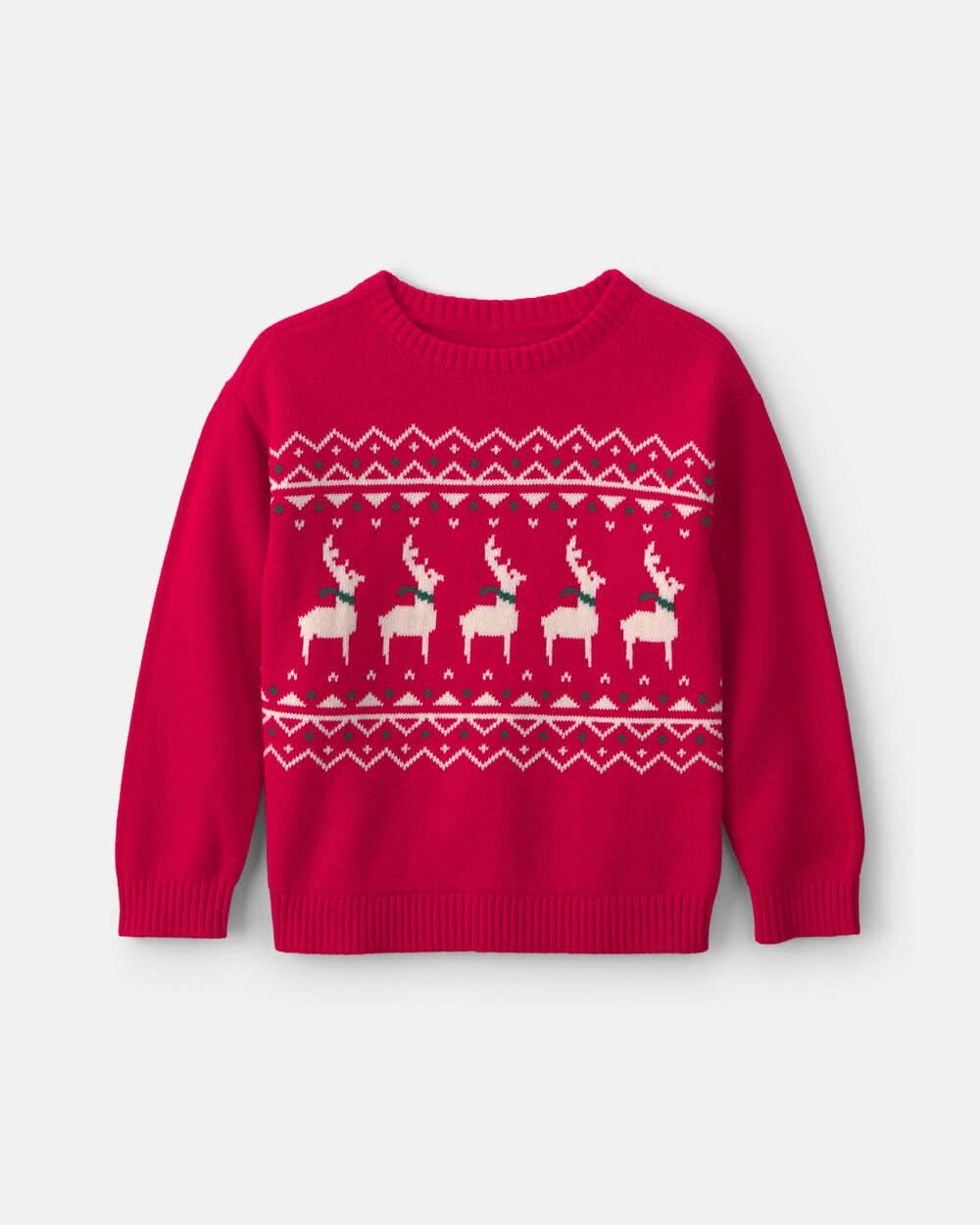 Carter's Kids Reindeer Fair Isle Sweater, 7, Red