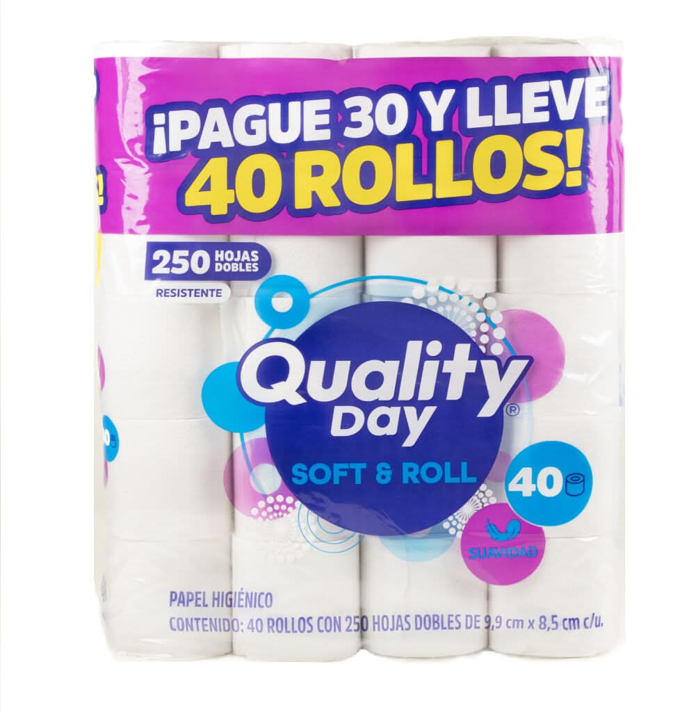 Quality Day · Papel higienico, 9.9x8.5 cm (40 un)