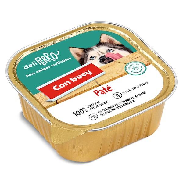 Paté para Perro con Ternera deliperro Tarrina (300 g)