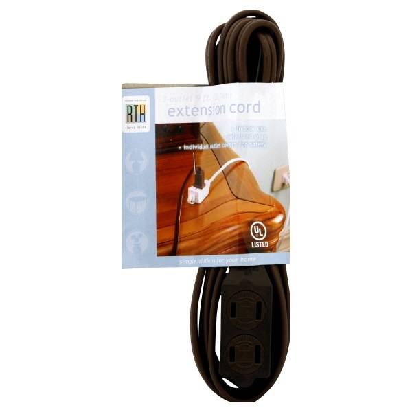 Round The House Extension Cord, Black