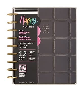 2026 Me & My Big Ideas Happy Planner 8.75 x 1.25 Calendar Year Weekly & Monthly Standard Planner, Plastic Cover (PD0108C012)