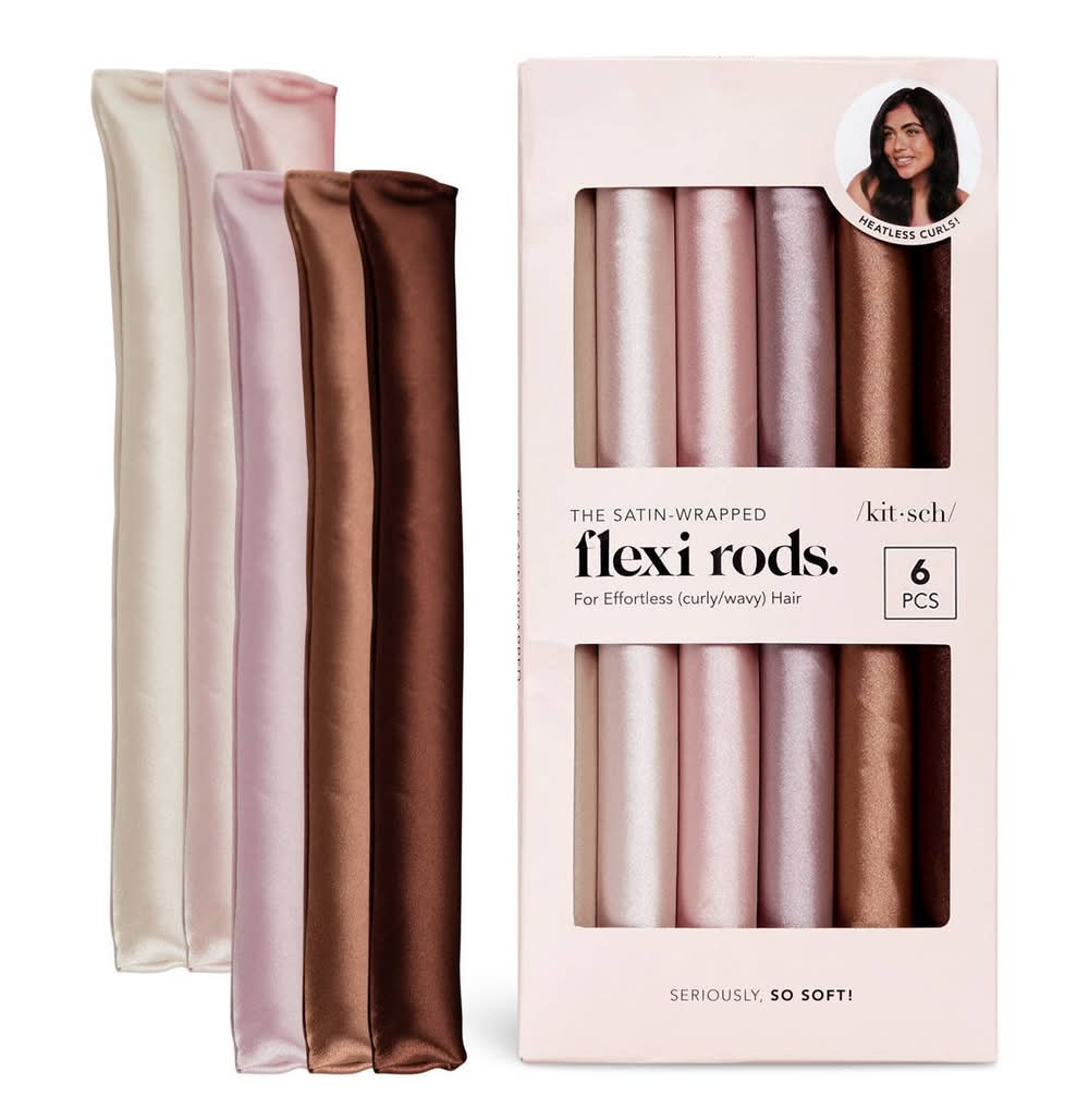 Kitsch Flexi Rods Hair Rollers, Rosewood (6 ct)