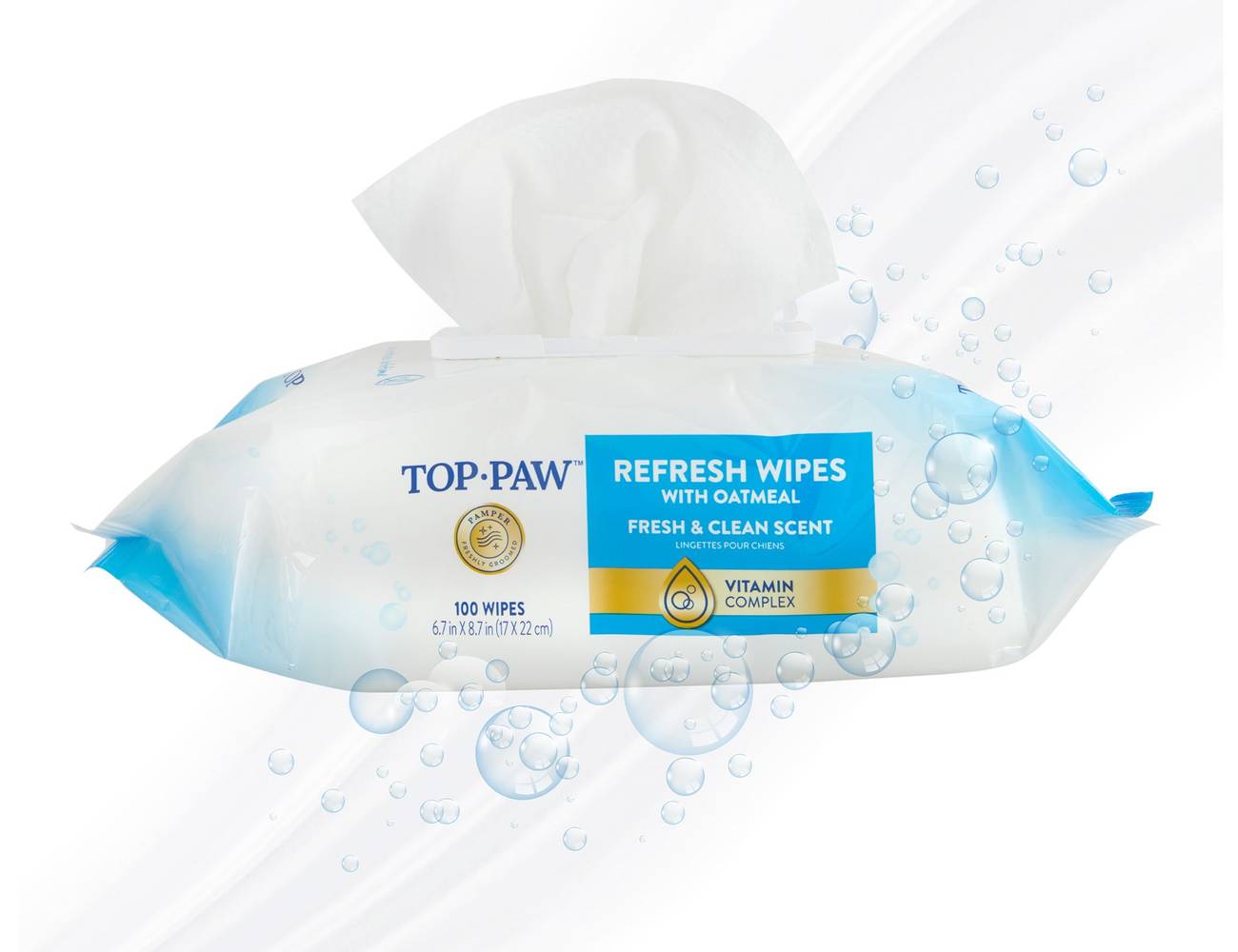 Top Paw Cleansing Fresh and Clean Refresh Wipes, 6.7 in x 8.7 in (100 ct)