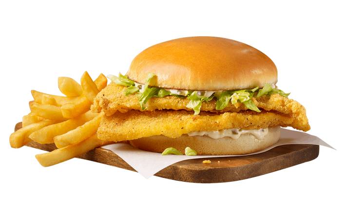 Flounder Sandwich & Fries