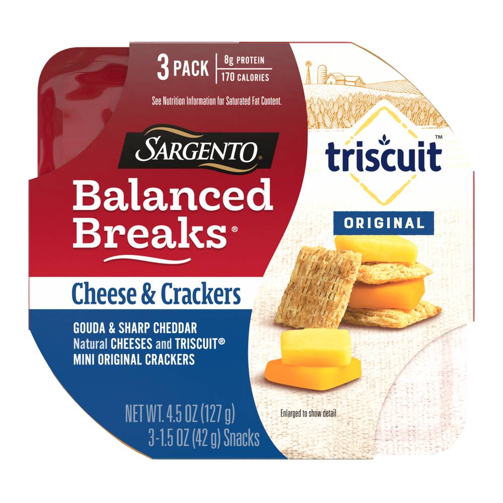 Sargento Balanced Breaks Triscuit Original Cheese & Crackers Trays (3 ct)(gouda-sharp cheddar)