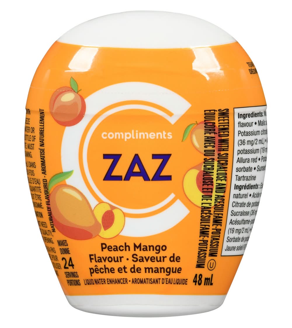 Compliments Zaz Liquid Peach Mango Water Enhancer (48 ml)