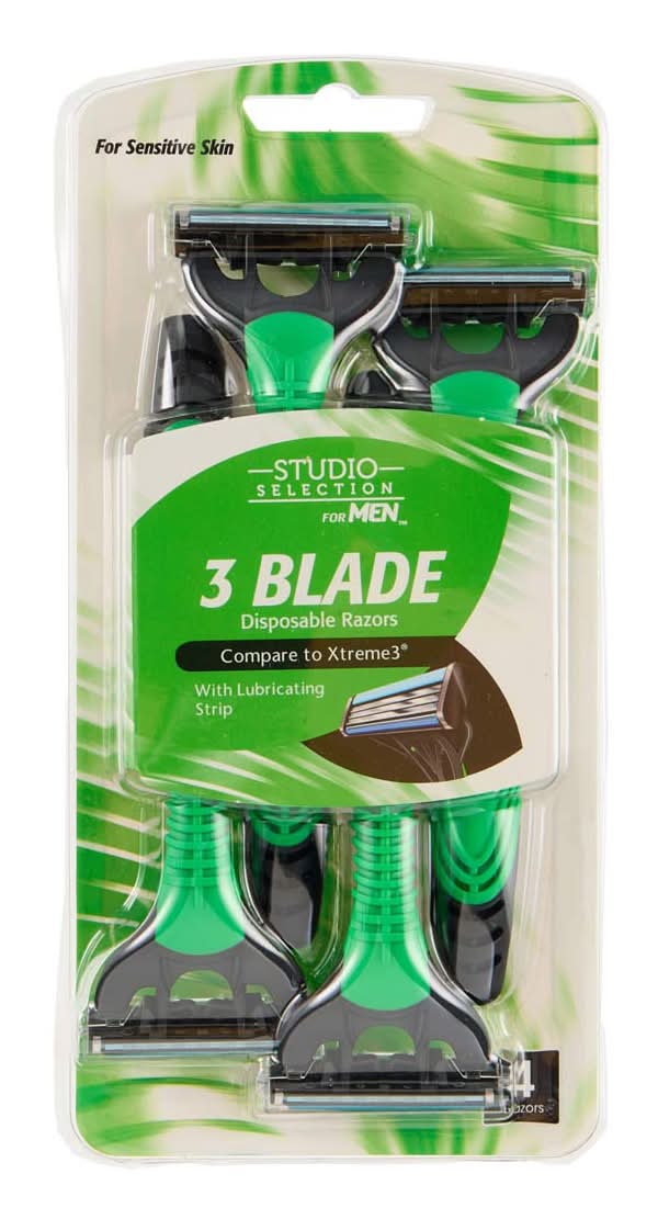Studio Selection Summit 3 Blade Disposable Razors For Men 4 Ct