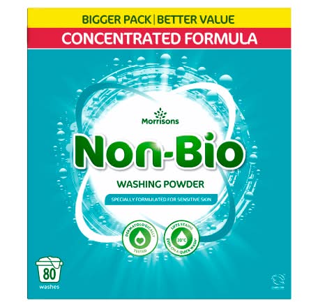 Morrisons Concentrated Formula Non-Bio Laundry Washing Powder 80 Washes (4kg)