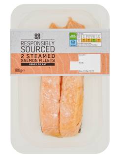 Co-op 2 Steamed Salmon Fillets 180g