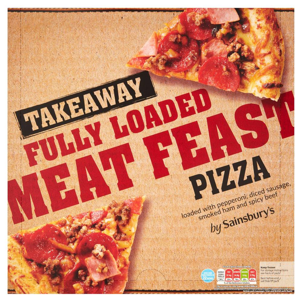 Sainsbury's Takeaway Fully Loaded Meat Feast Pizza 567g