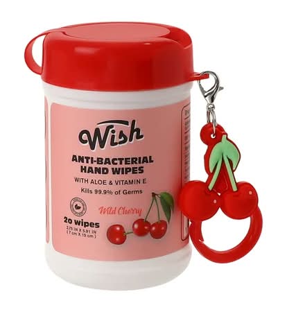 Wish Wild Cherry Anti-Bacterial Hand Wipes 20-Pack Wild Cherry