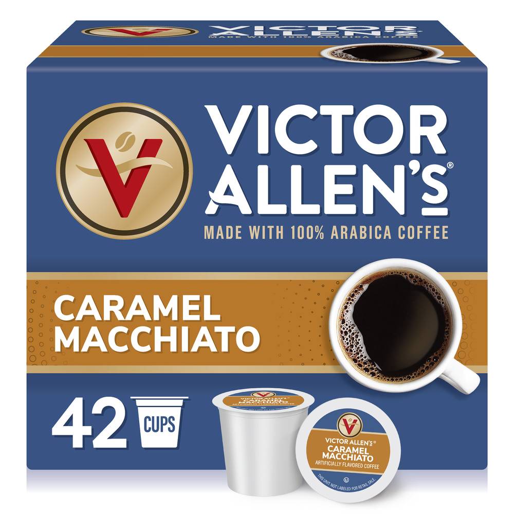 Victor Allen's Coffee Medium Roast Arabica Coffee Pods, Caramel Macchiato (42 ct)