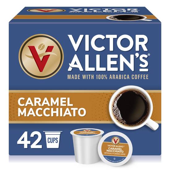 Victor Allen's Coffee Medium Roast Single Serve Coffee Pods For Keurig K-Cup Brewers (42 pack, 0.33 oz) (caramel macchiato)