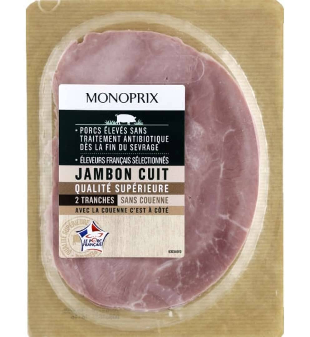 Monoprix - Jambon cuit qualité supérieure sans couenne (2)