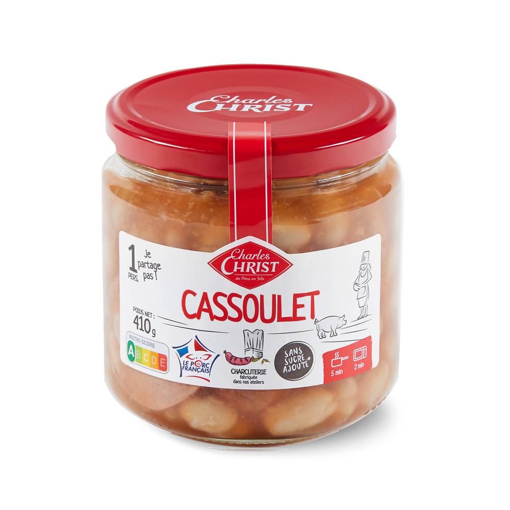 Charles Christ - Cassoulet cuisiné aux haricots lingots pur porc français