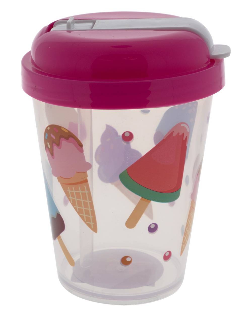 Dollarama Plastic Tumbler With Flip Up Straw 443 ml