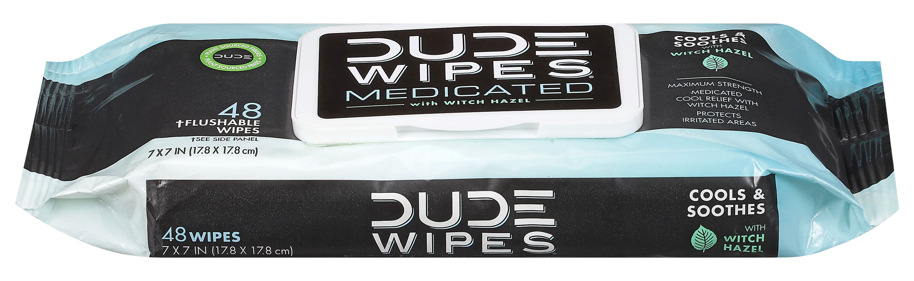 DUDE Wipes Maximum Strength Medicated Flushable Wipes, 7 in X 7 in (0.8 lbs, 48 ct)