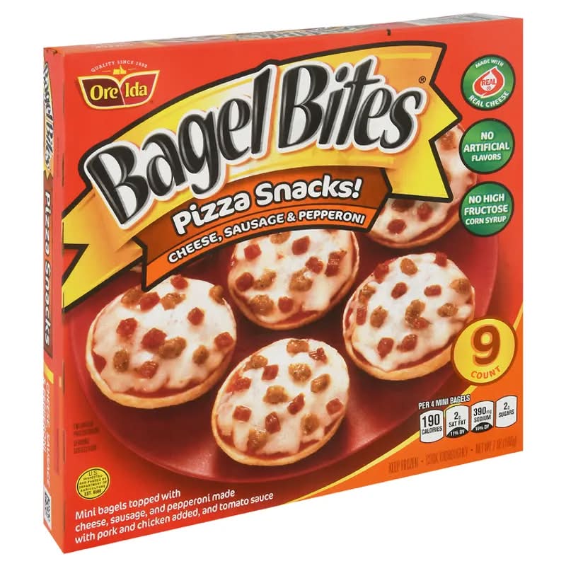 Bagel Bites Cheese Sausage Pepperoni Mini Pizza Snacks