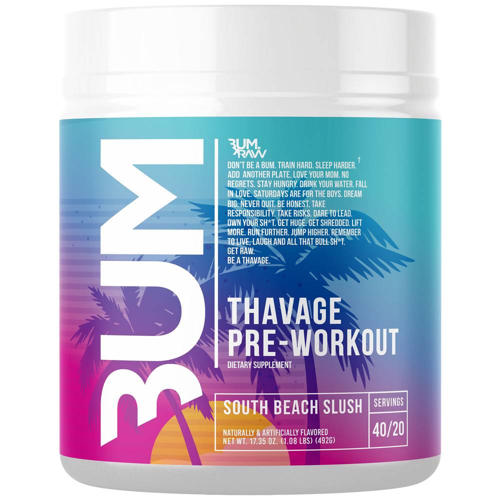 Raw Cbum Thavage Pre-Workout Dietary Supplement (17.35 oz) (south beach slush)