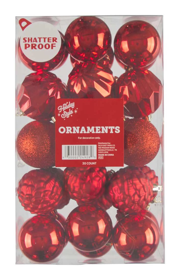Christmas Shatterproof Ornaments 60 Mm 30 Ct Assorted