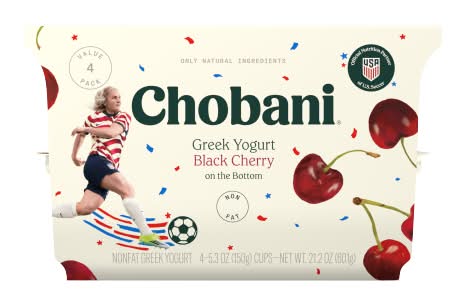 Chobani Non-Fat Greek Yogurt, Black Cherry (21.2 oz, 4 ct)