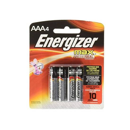 Energizer pila alcalina max aaa (4 piezas)