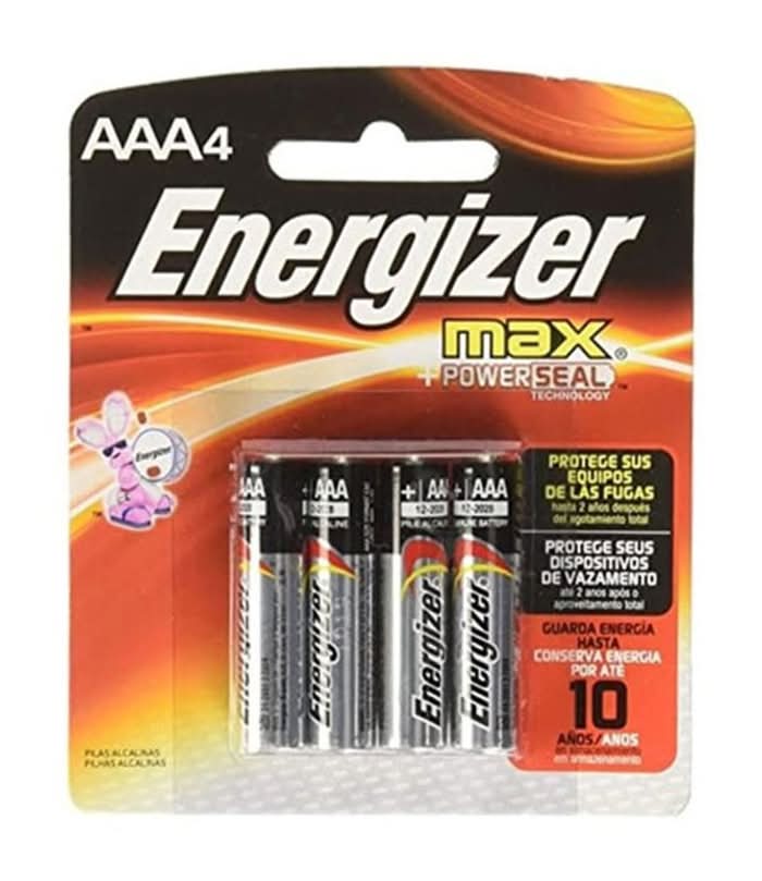 Energizer · Max pack pila alcalina aaa (4 un)